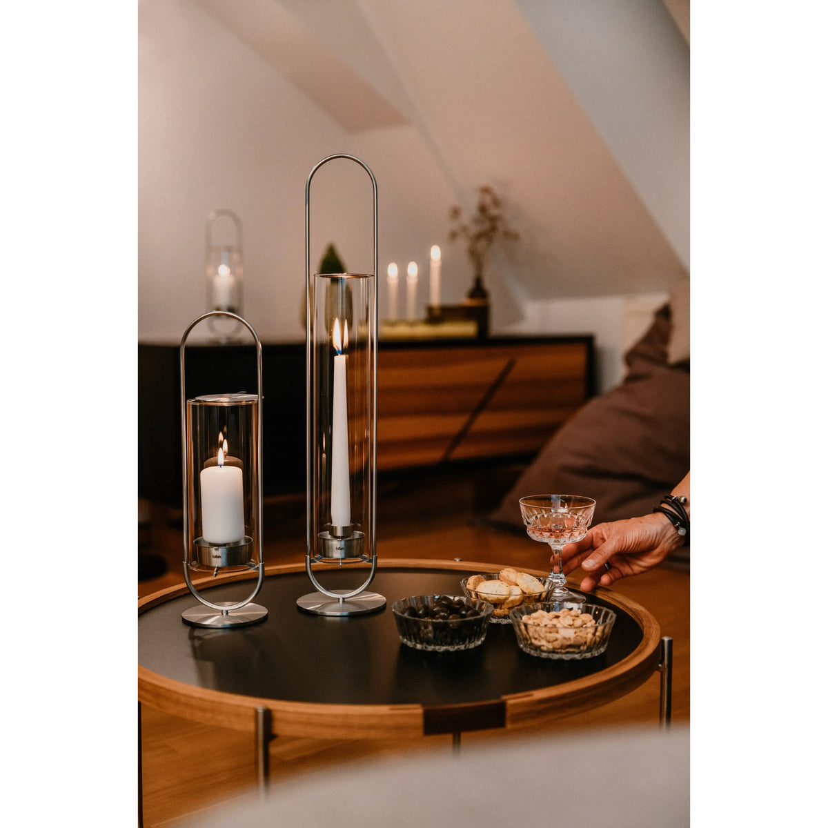 Kerzenhalter – Ovales Design, Glaszylinder, Hängbar - Oval Candle | höfats