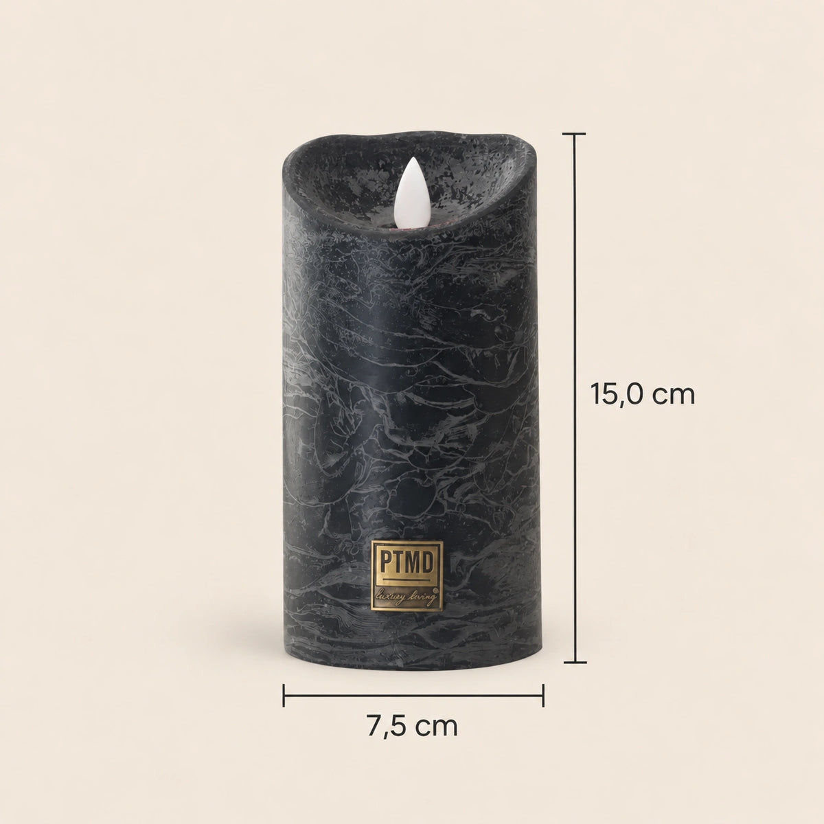 LED Candle M with Moving Flame and Timer Function - Battery Operated | PTMD