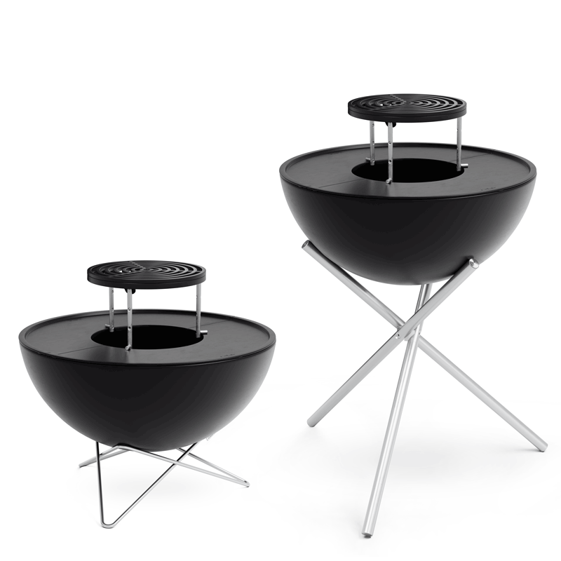 Grillrost – Emailliertes Gusseisen, Höhenverstellbar, Edelstahlgestell - BOWL 70 | höfats