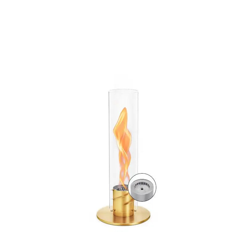 Tischkamin – Rotierende Flamme, Glaszylinder, Edelstahl - Spin | höfats
