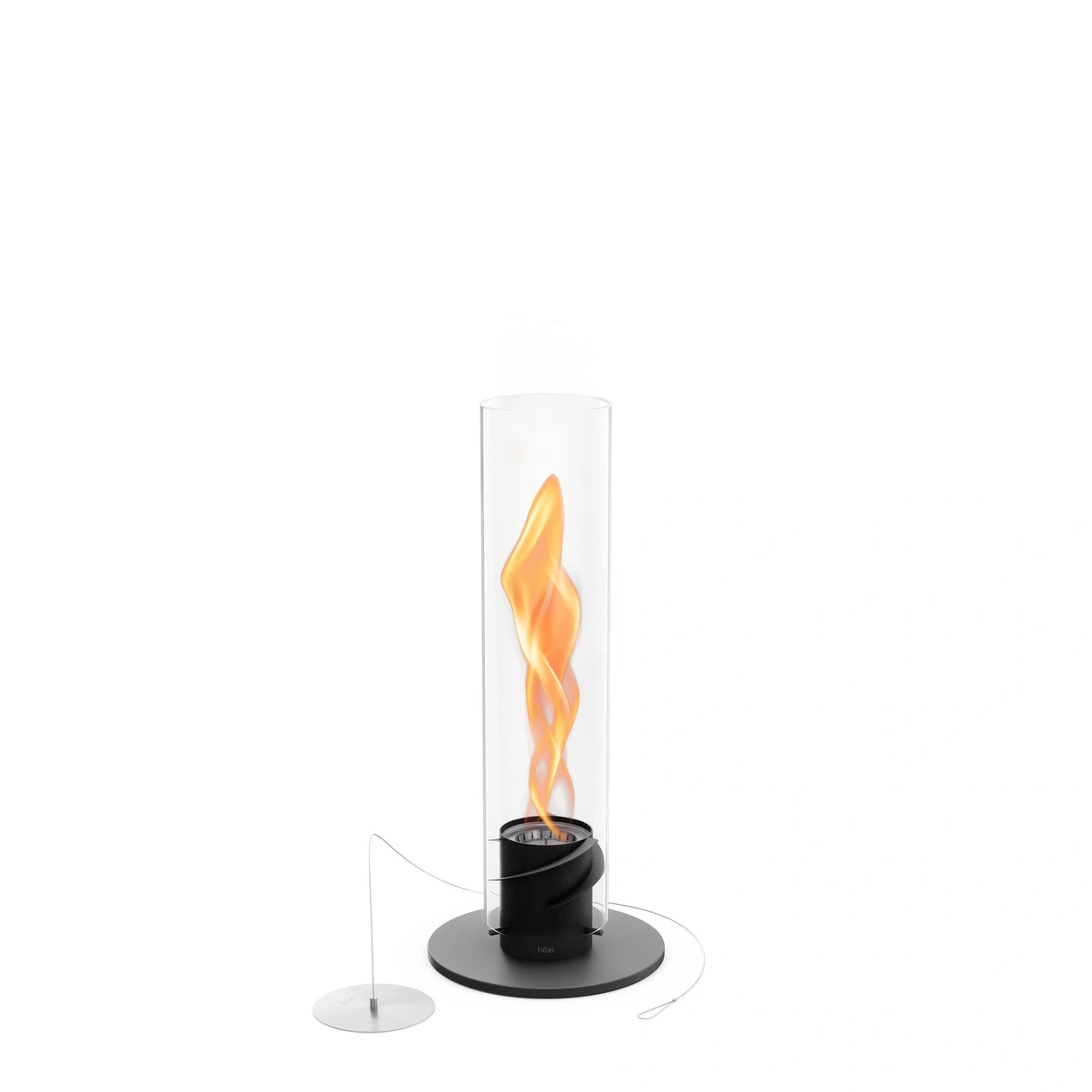 Tischkamin – Rotierende Flamme, Glaszylinder, Edelstahl - Spin | höfats