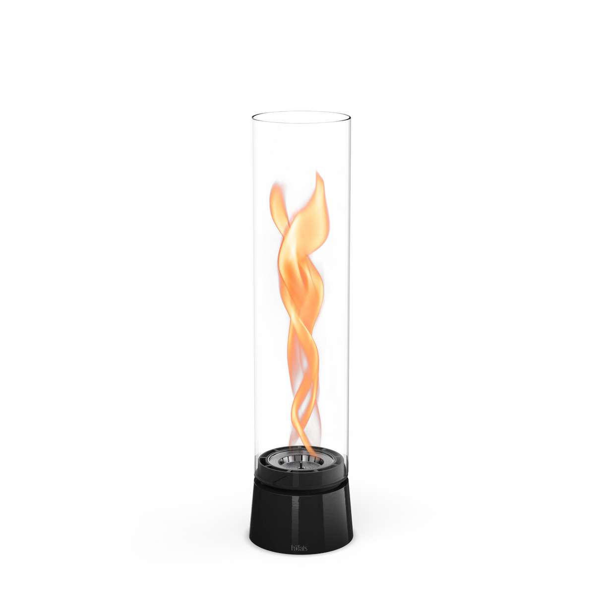 Tischkamin - Wirbel Flamme, Glas Zylinder, Stahl Gehäuse - Spin Air | höfats