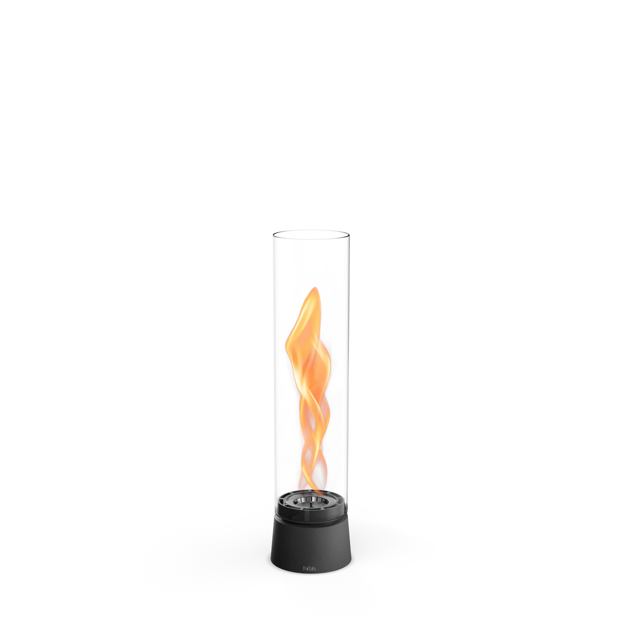 Tischkamin - Wirbel Flamme, Glas Zylinder, Stahl Gehäuse - Spin Air | höfats