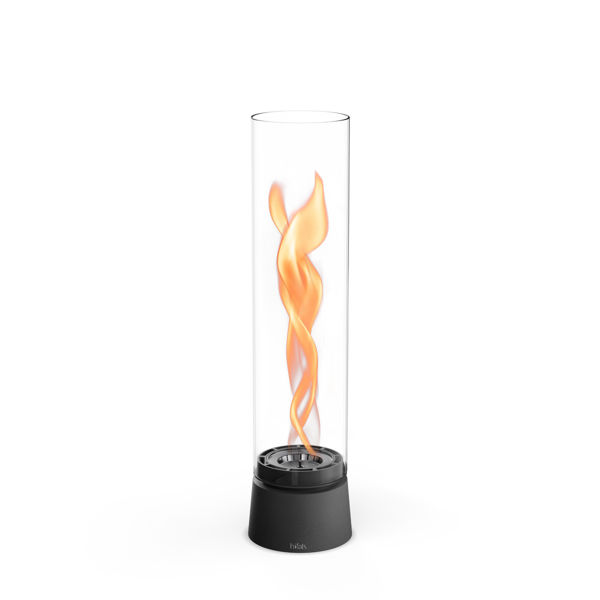 Tischkamin - Wirbel Flamme, Glas Zylinder, Stahl Gehäuse - Spin Air | höfats