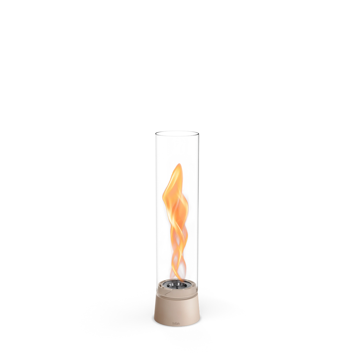 Tischkamin - Wirbel Flamme, Glas Zylinder, Stahl Gehäuse - Spin Air | höfats