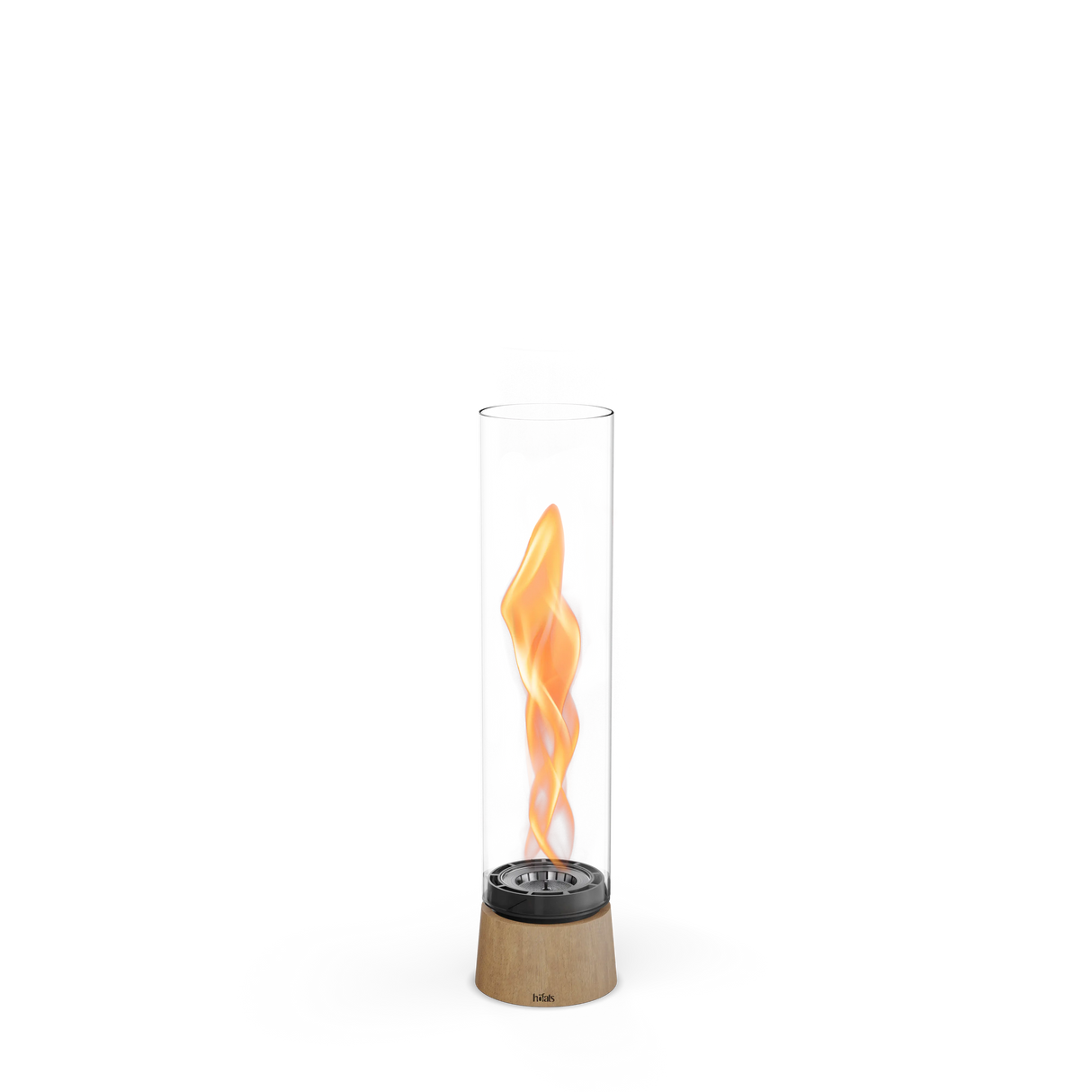 Tischkamin - Wirbel Flamme, Glas Zylinder, Stahl Gehäuse - Spin Air | höfats