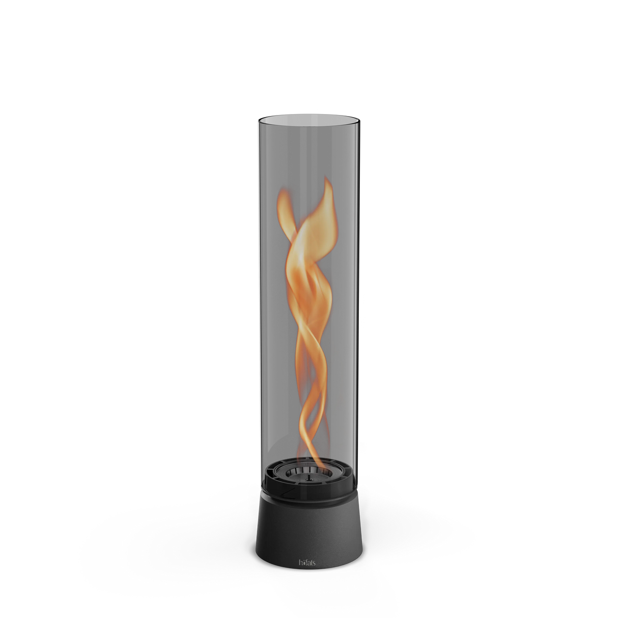 Tischkamin - Wirbel Flamme, Glas Zylinder, Stahl Gehäuse - Spin Air | höfats