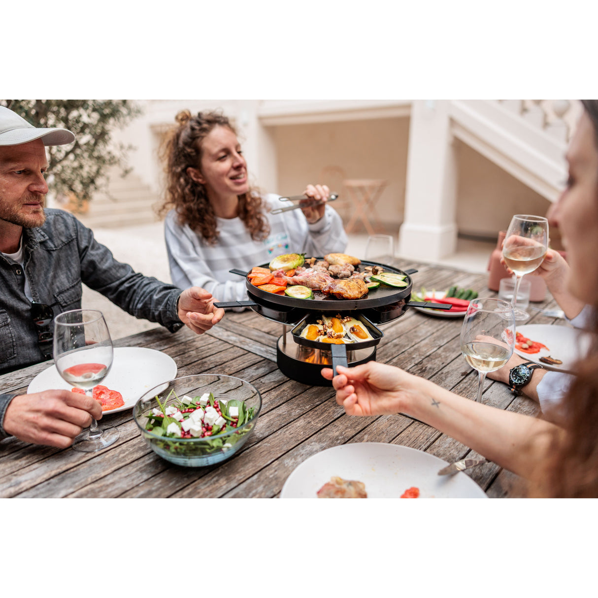 Tischgrill – Edelstahl Gehäuse, Gusseisen Plancha, Bioethanol Betrieb - CIRCLE 35 | höfats