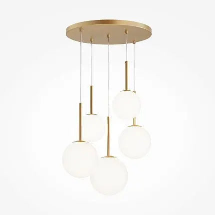 Pendant Lamp Modern Gold Metal Matt White Glass LED 40W – Basic Form | Maytoni