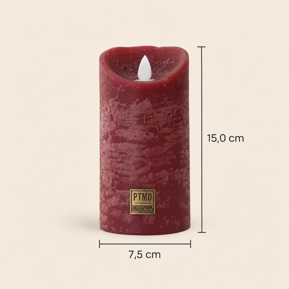 LED Candle M with Moving Flame and Timer Function - Battery Operated | PTMD