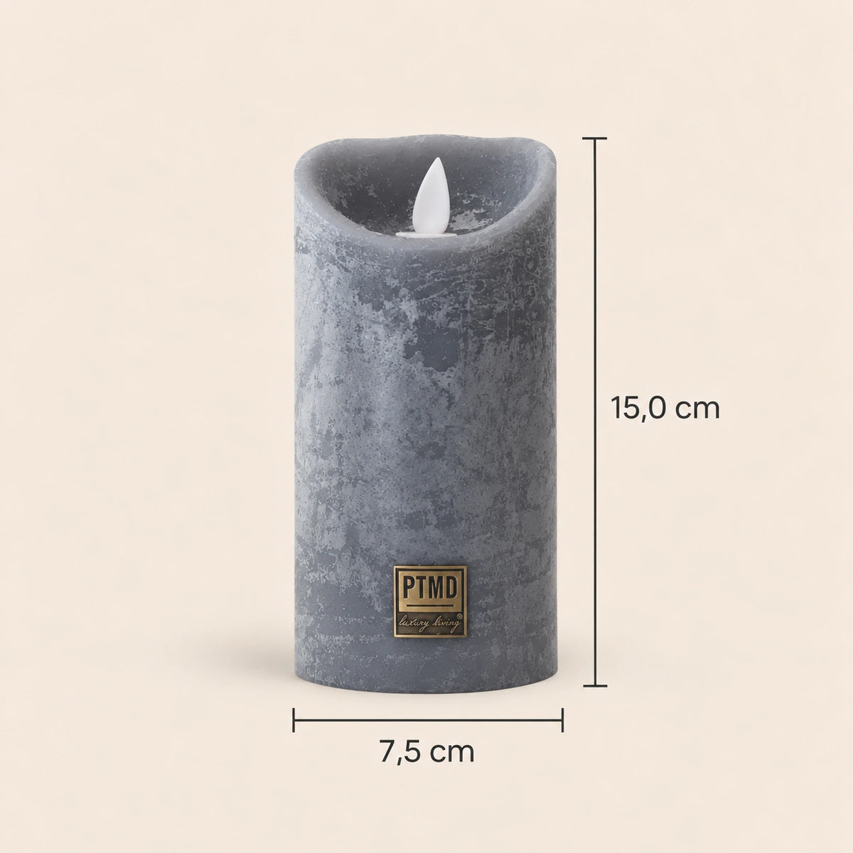 LED Candle M with Moving Flame and Timer Function - Battery Operated | PTMD