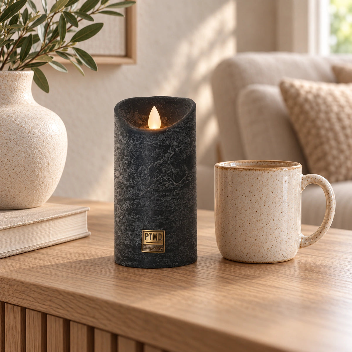 LED Candle M with Moving Flame and Timer Function - Battery Operated | PTMD