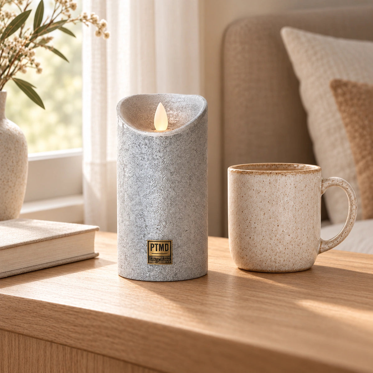 LED Candle M with Moving Flame and Timer Function - Battery Operated | PTMD