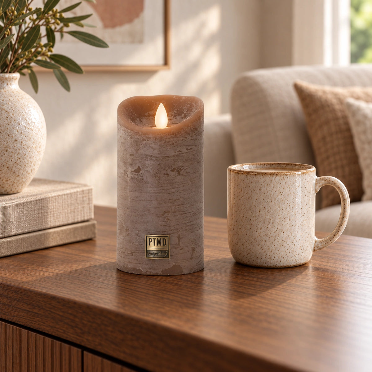 LED Candle M with Moving Flame and Timer Function - Battery Operated | PTMD