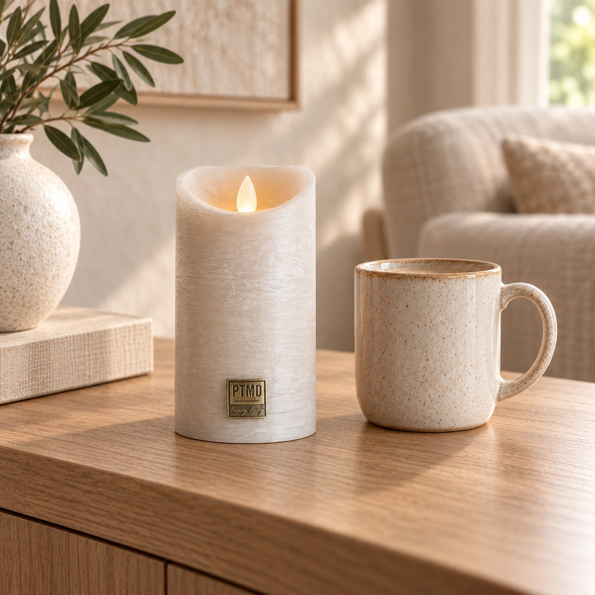 LED Candle M with Moving Flame and Timer Function - Battery Operated | PTMD