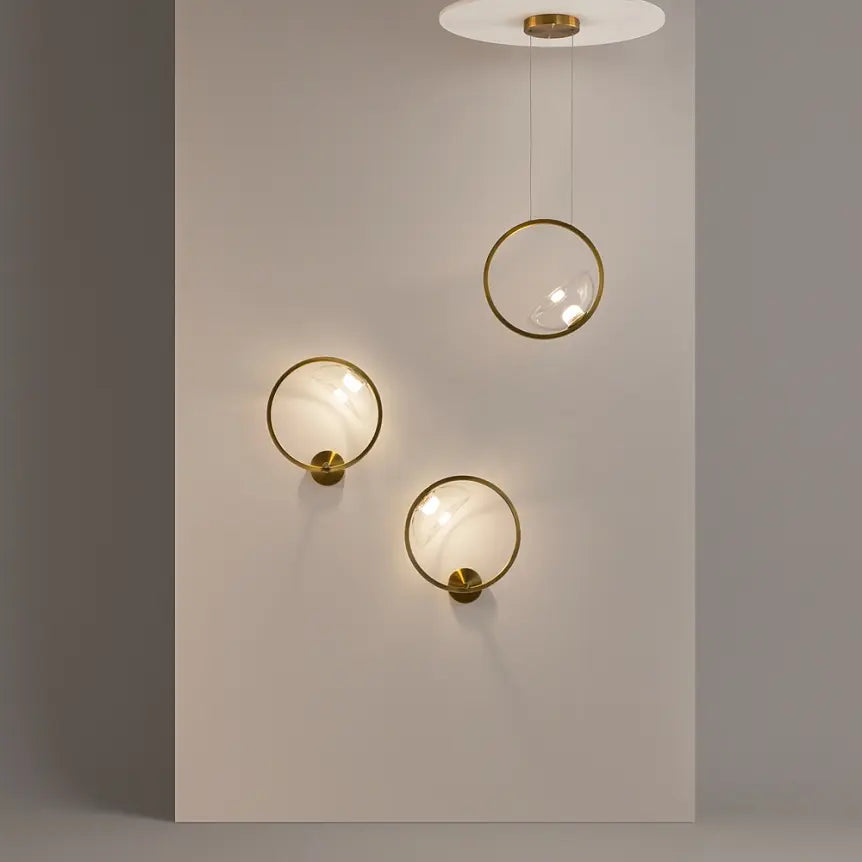 Pendant Lamp Brass-Colored Metal & Clear Glass Diffuser – Lunare | Maytoni