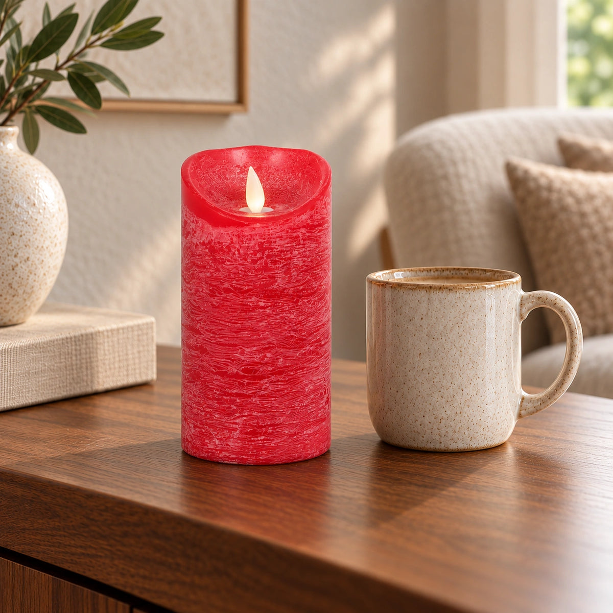 LED Candle M with Moving Flame and Timer Function - Battery Operated | PTMD