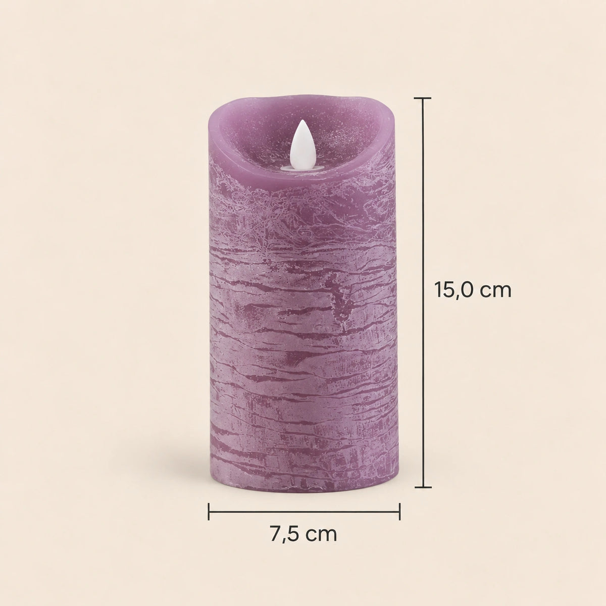 LED Candle M with Moving Flame and Timer Function - Battery Operated | PTMD