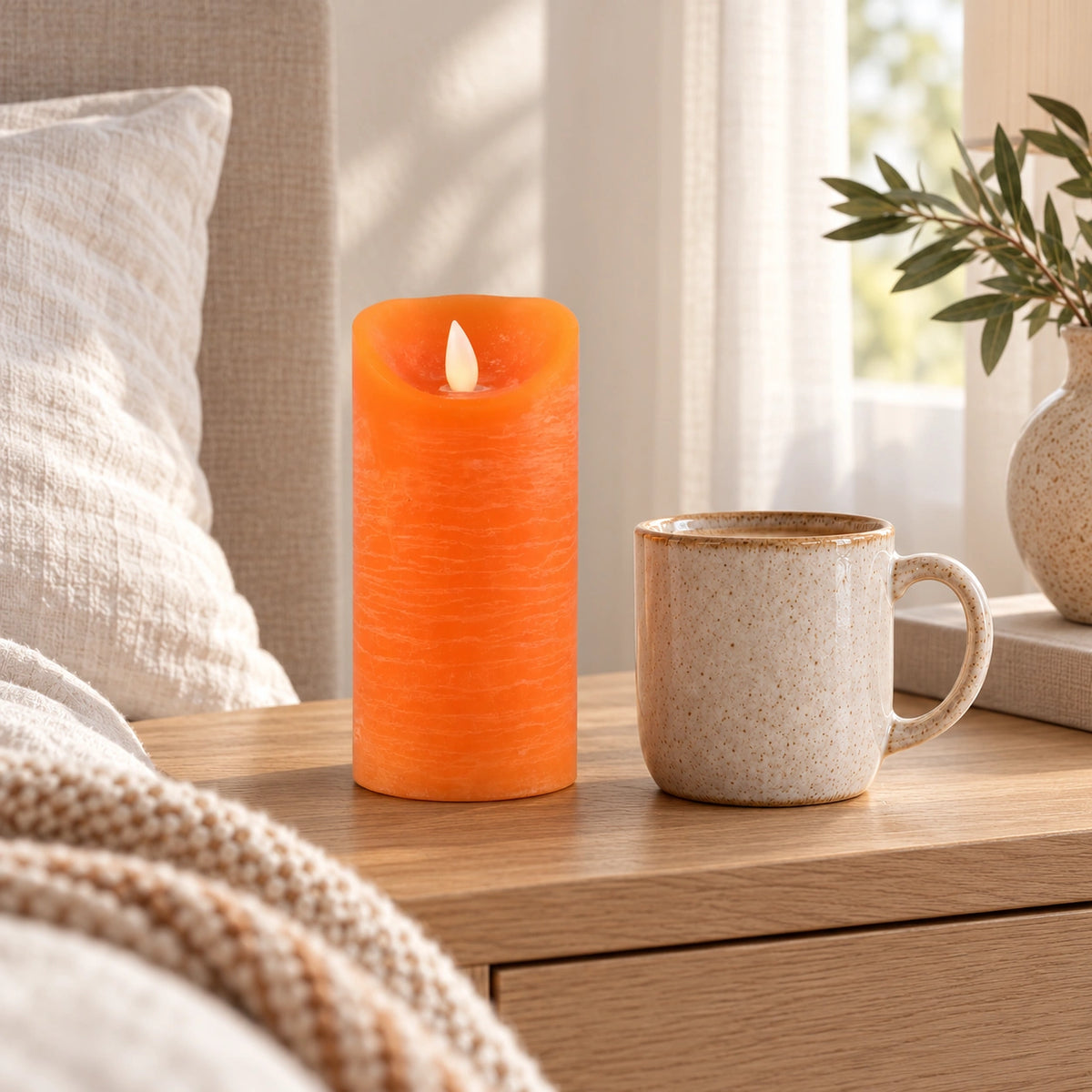LED Candle M with Moving Flame and Timer Function - Battery Operated | PTMD