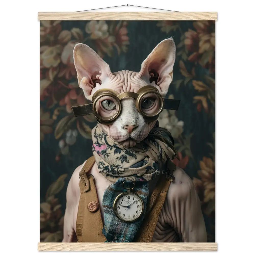 Schulposter - Sphynx Steampunk-Illustration magnetische Kiefernholzleisten mattes schweres Papier | St Tropez Art