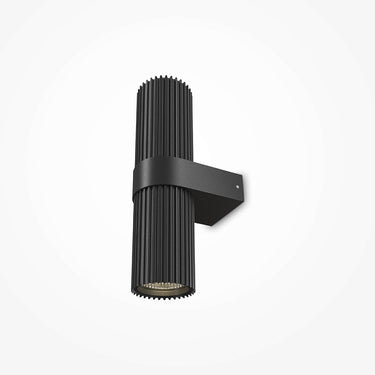 Wandleuchte Matt Schwarz, geriffeltes Aluminiumgehäuse, 2× GU10 LEDs – Dynamics | Maytoni - Esszett Luxury | Stilvolles Wohnen mit Charakter