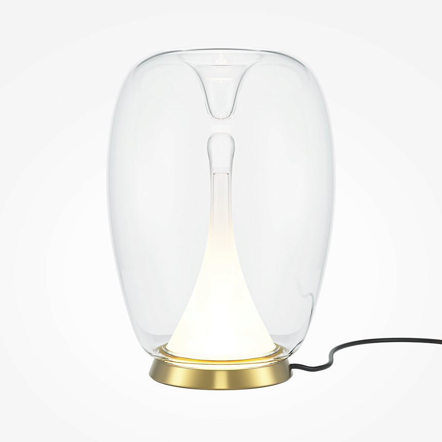 Table Lamp Double Shade Clear Glass & Frosted Gold Frame – Splash | Maytoni