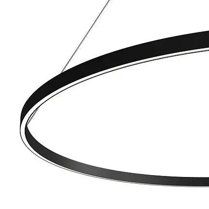 Pendant lamp with black aluminum finish, integrated LED 81W, 4800lm, 3000K, height adjustable – Rim | Maytoni