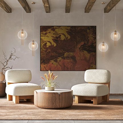 Pendelleuchte mit Bronze - Finish und dekorativen Glasketten im eleganten Design – Flusso | Maytoni - Esszett Luxury | Stilvolles Wohnen mit Charakter