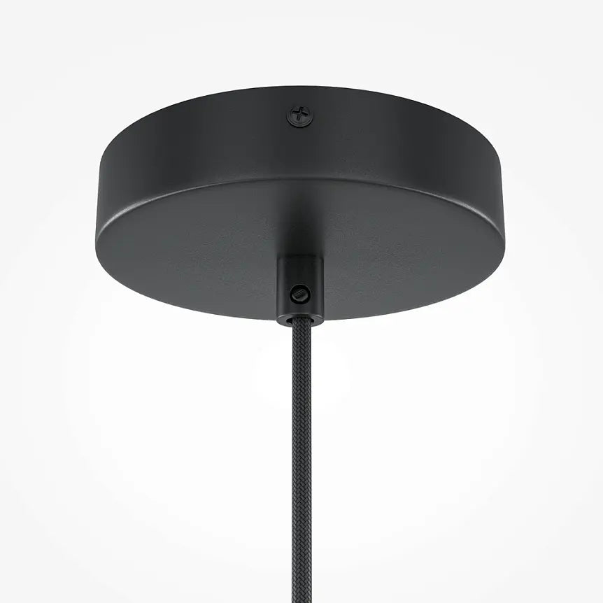 Pendant Lamp Black Metal & Wood Modern Design & Integrated LED – Roots | Maytoni