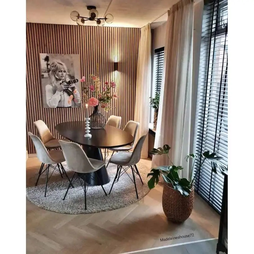 Esszimmerstuhl – Velvet Stoff,Metallgestell, Kuipform Design, Dunkelgrau Farbe - Velvet | Kick