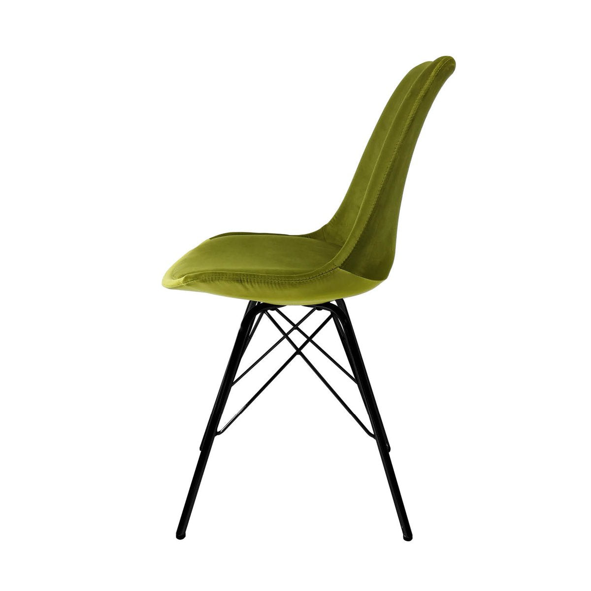 Esszimmerstuhl – Velvet Stoff, Metallgestell, Kuipform Design, Grün Farbe - Velvet | Kick