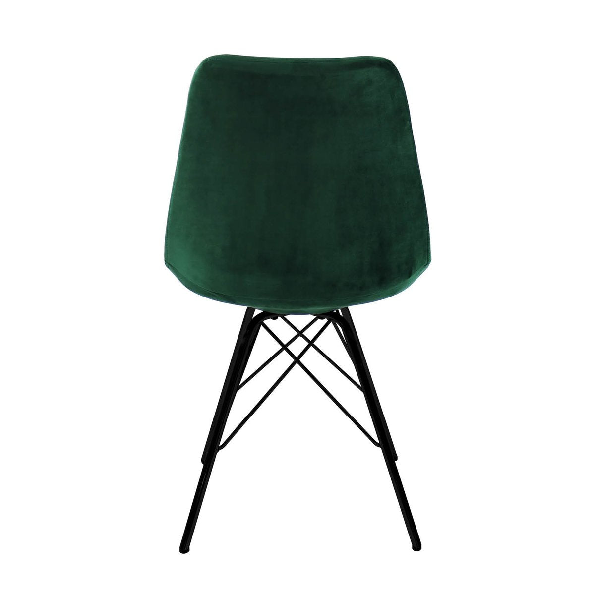 Esszimmerstuhl – Velvet Stoff, Metallgestell, Kuipform Design, Dunkelgrün Farbe - Velvet | Kick