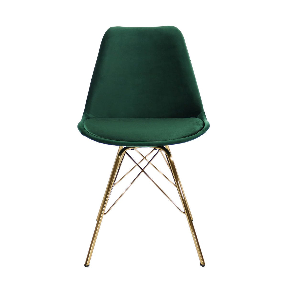 Dining Chair - Velvet Dark Green, Comfort Shell & Metal Frame Gold – Velvet | Kick Collection
