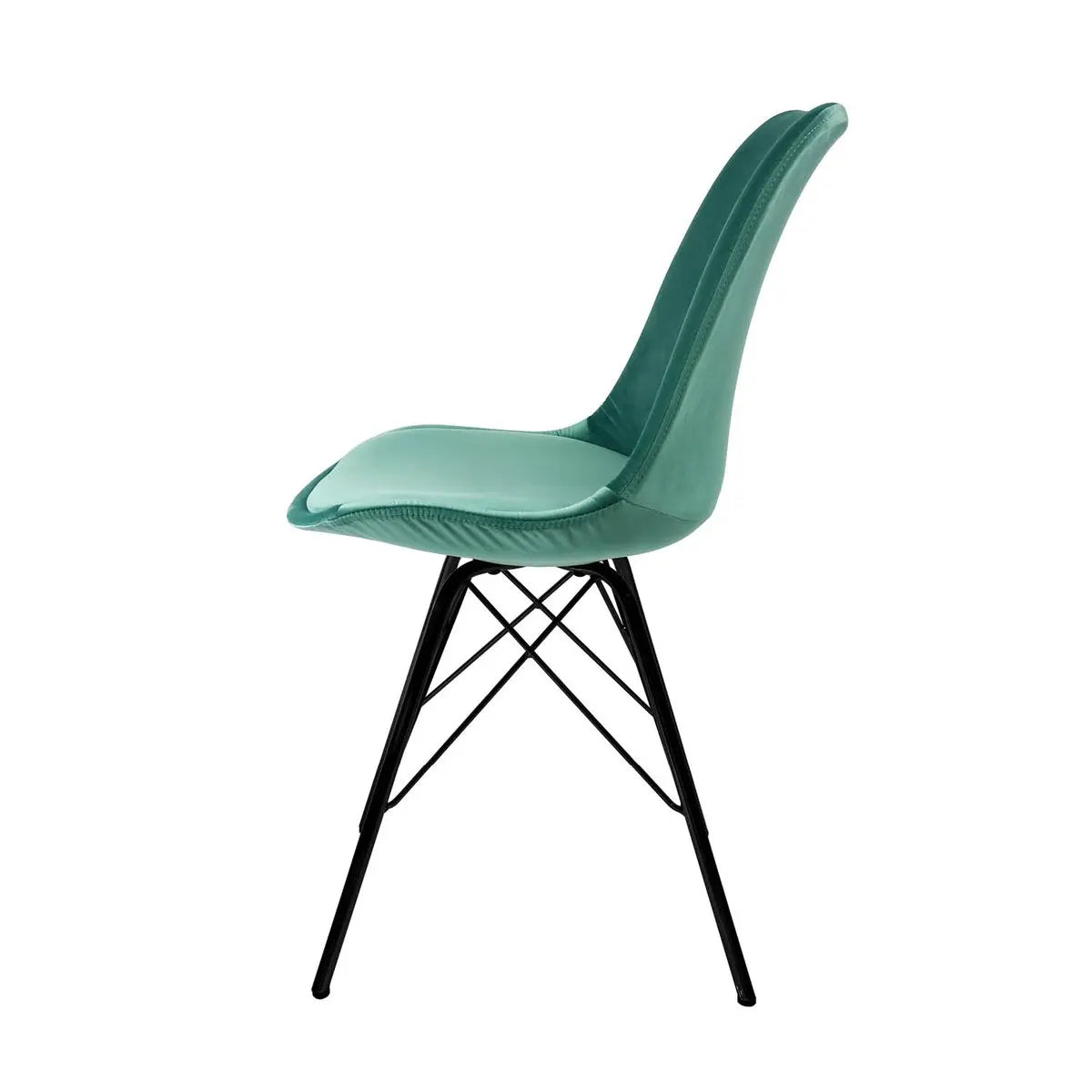 Esszimmerstuhl – Velvet Stoff, Metallgestell, Kuipform Design, Mintgrün Farbe - Velvet | Kick