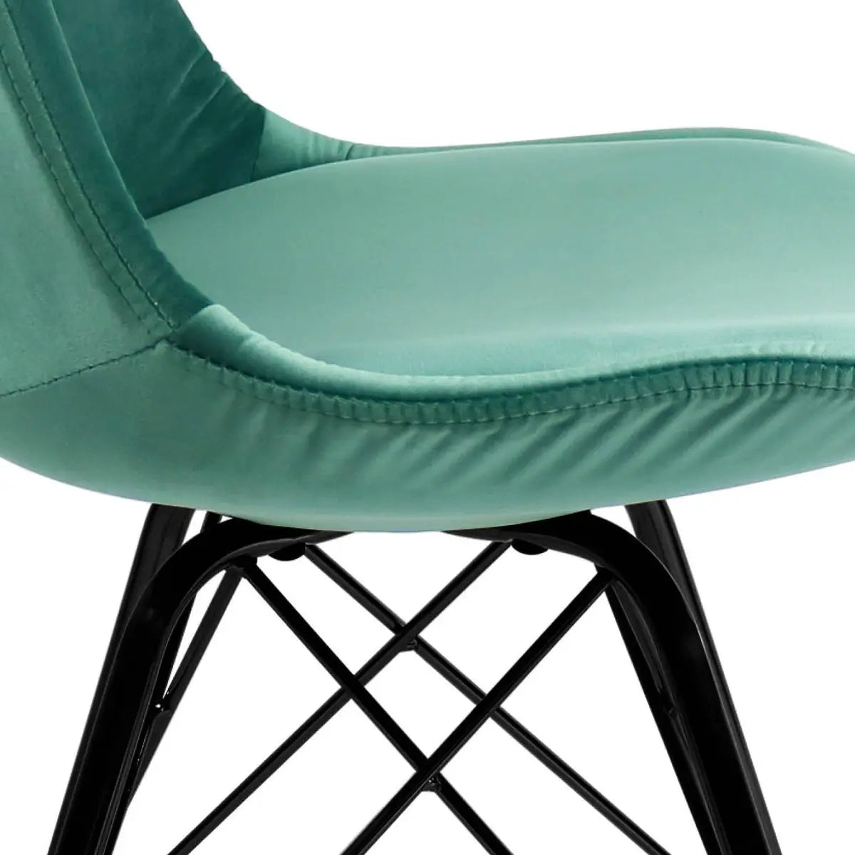 Esszimmerstuhl – Velvet Stoff, Metallgestell, Kuipform Design, Mintgrün Farbe - Velvet | Kick