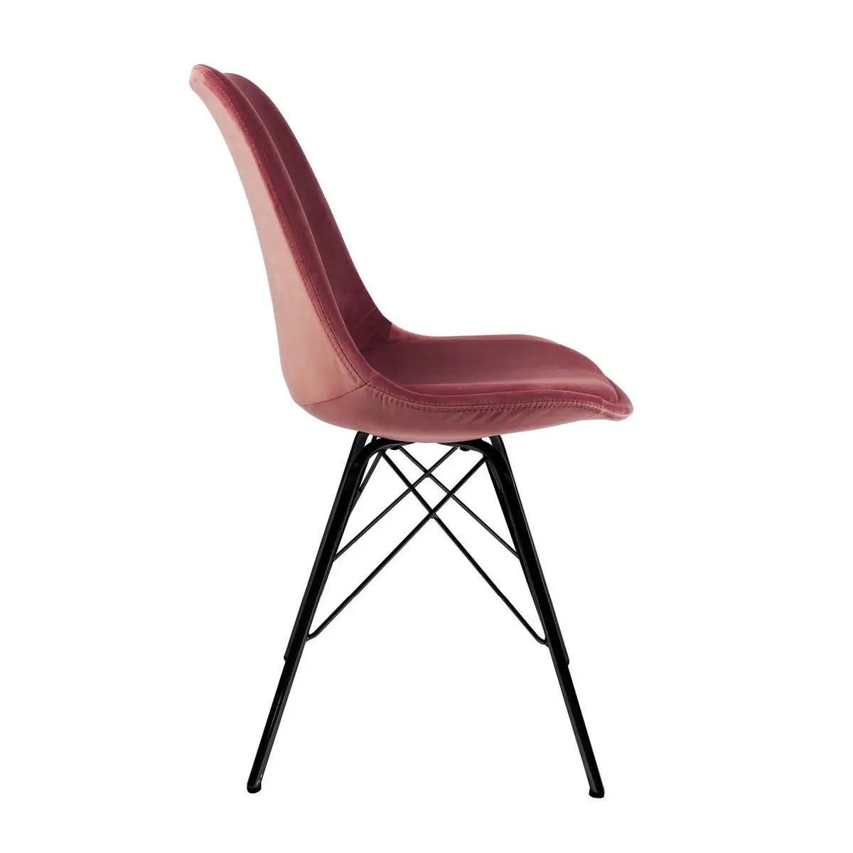 Esszimmerstuhl – Velvet Stoff, Metallgestell, Kuipform Design, Rosa Farbe - Velvet | Kick
