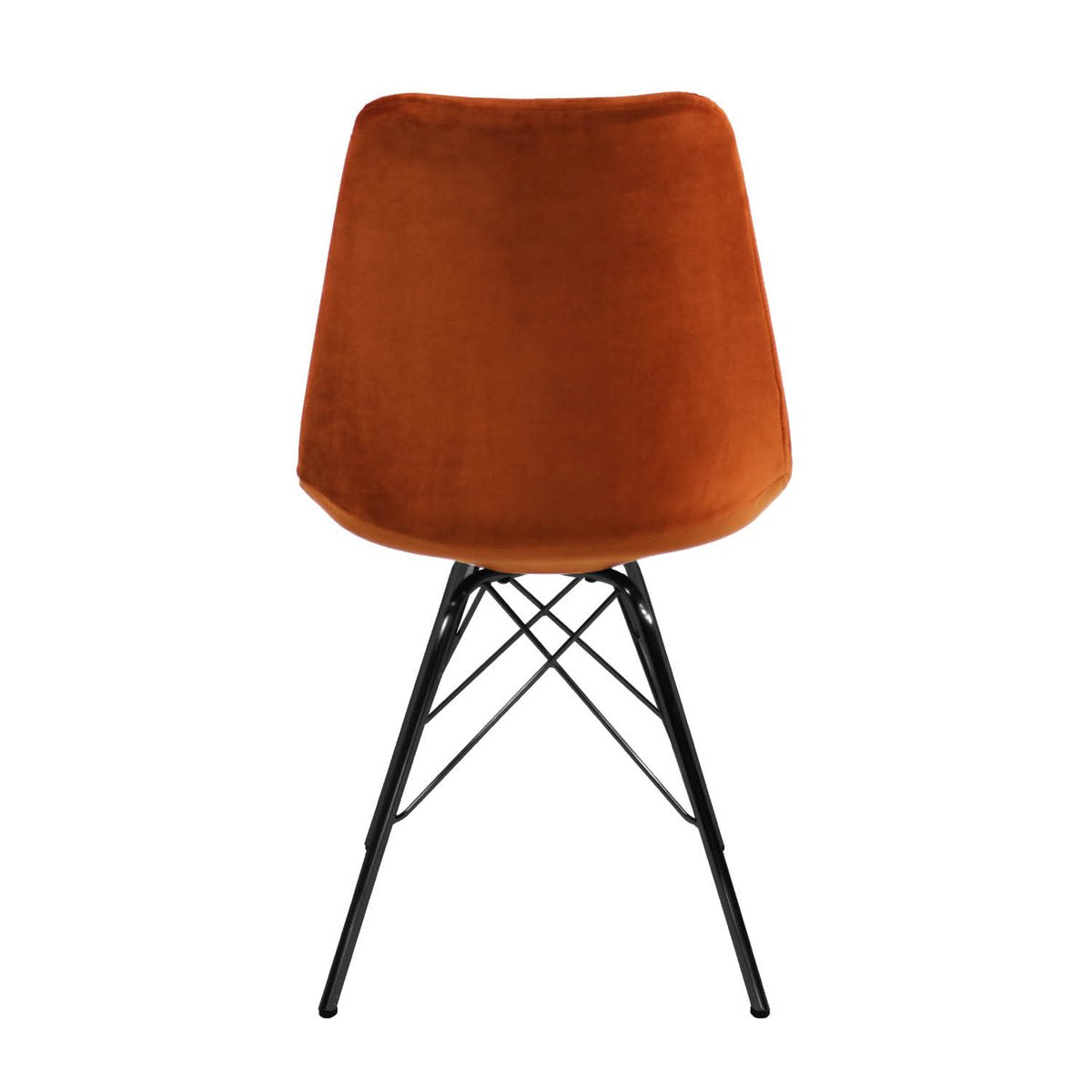 Esszimmerstuhl – Velvet Stoff, Metallgestell, Kuipform Design, Orange Farbe - Velvet | Kick