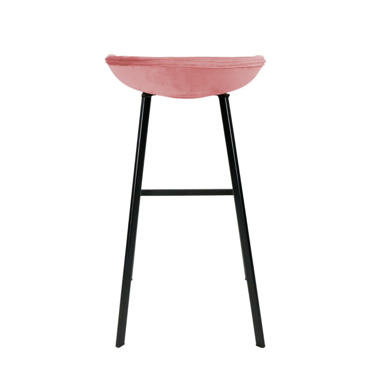 Barhocker – Rosa Ton, Velours Sitz, Metall Fuß, 70 cm - Finn | Kick Collection