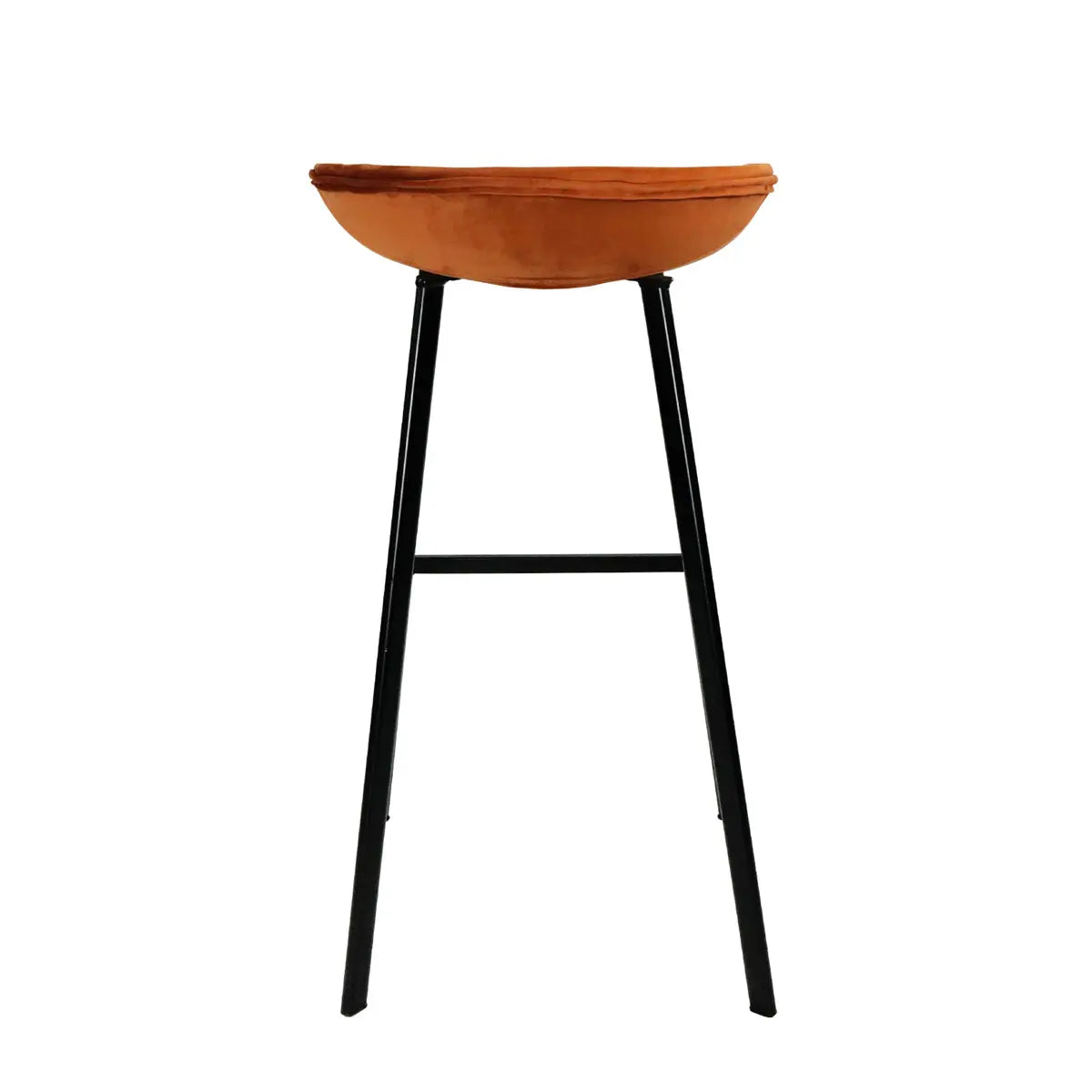 Barhocker – Oranger Ton, Velours Sitz, Metall Fuß, 80 cm - Finn | Kick Collection