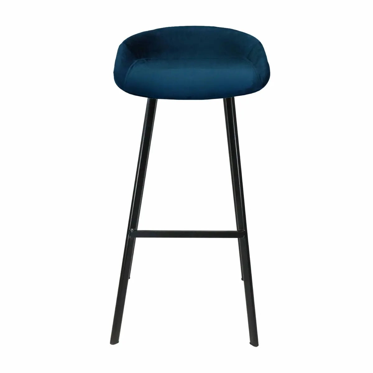 Barhocker – Dunkelblauer Ton, Velours Sitz, Metall Fuß, 80 cm - Finn | Kick Collection