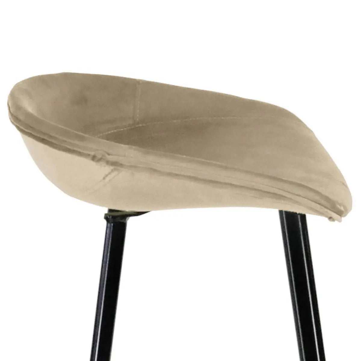 Barhocker – Champagnerfarbener Ton, Velours Sitz, Metall Fuß, 80 cm - Finn | Kick Collection