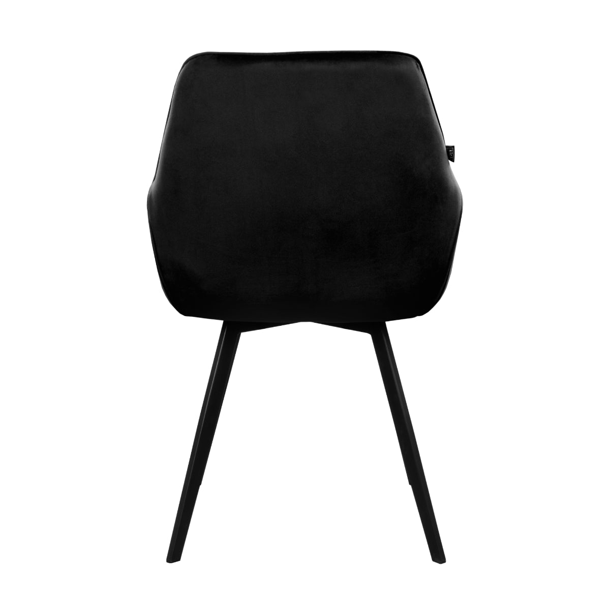 Esszimmerstuhl – Schwarzer Velvet Stoff, Schwarzes Metall, Schwarze Farbe - Karl | Kick Collection
