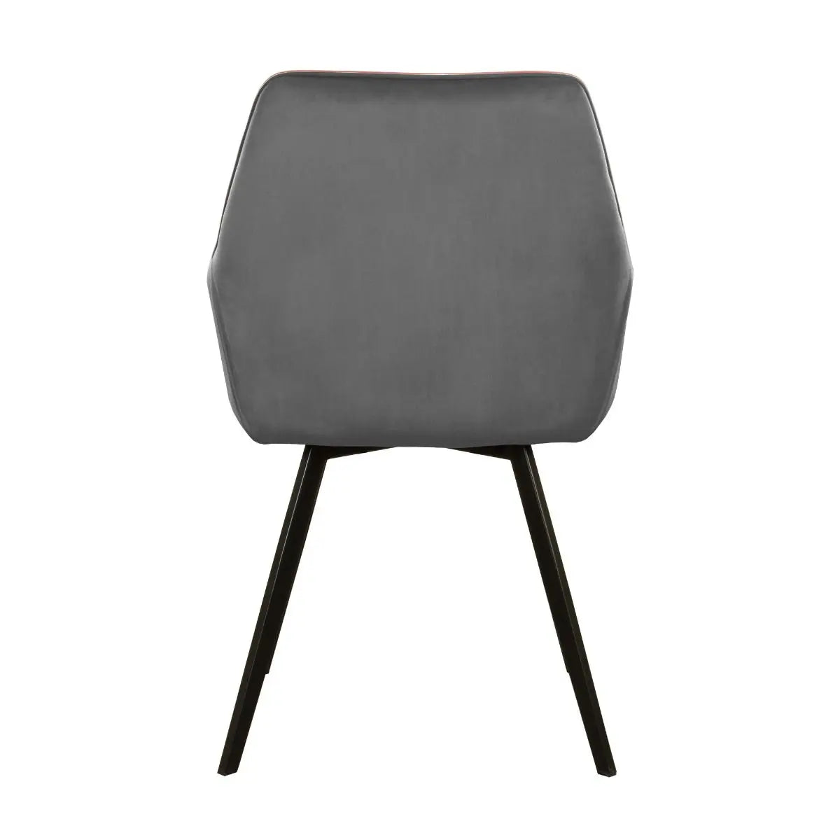 Esszimmerstuhl – Velvet Stoff, Schwarzes Metallgestell, Dunkelgraue Farbe - Karl | Kick Collection
