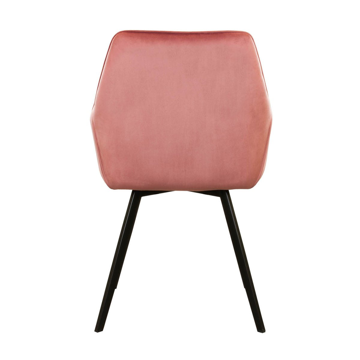 Esszimmerstuhl – Rosa Velvet Stoff, Schwarzes Metall, Rosa Farbe - Karl | Kick Collection