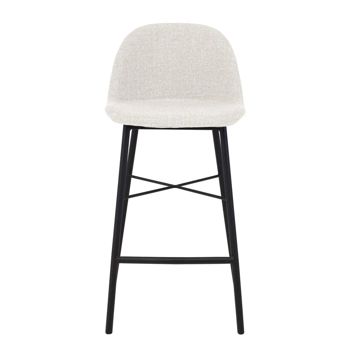 Barhocker – Texture Stoff, Stahlgestell Schwarz, Weiße Farbe - Jade | Kick Collection