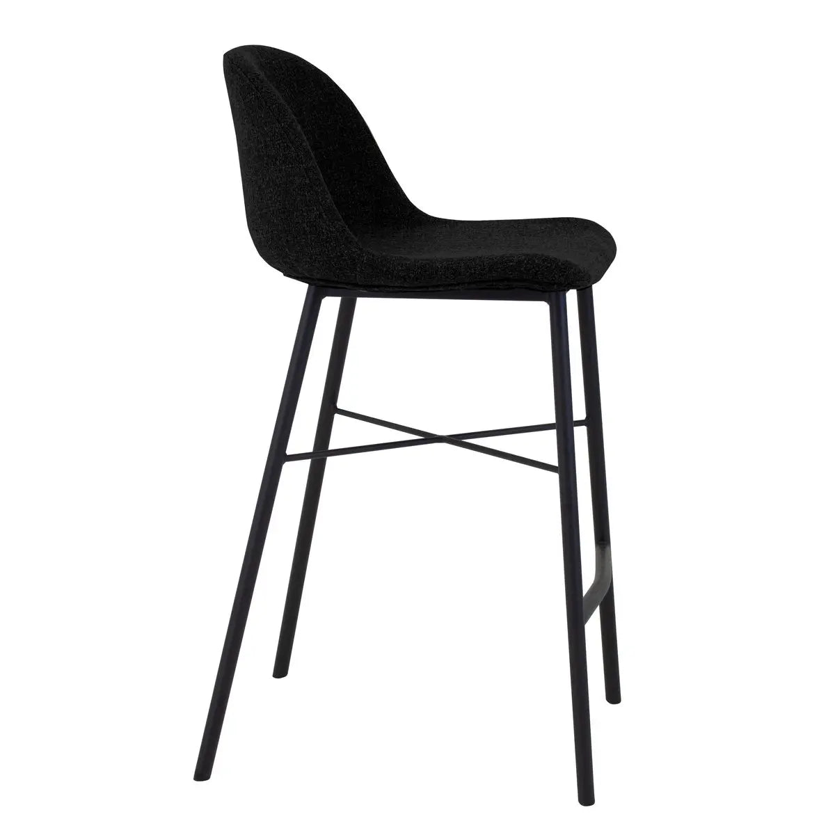 Barhocker – Texture Stoff, Stahlgestell Schwarz, Schwarze Farbe - Jade | Kick Collection