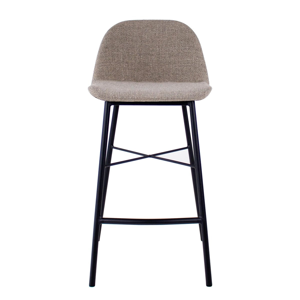Barhocker – Texture Stoff, Stahlgestell Schwarz, Graue Farbe - Jade | Kick Collection
