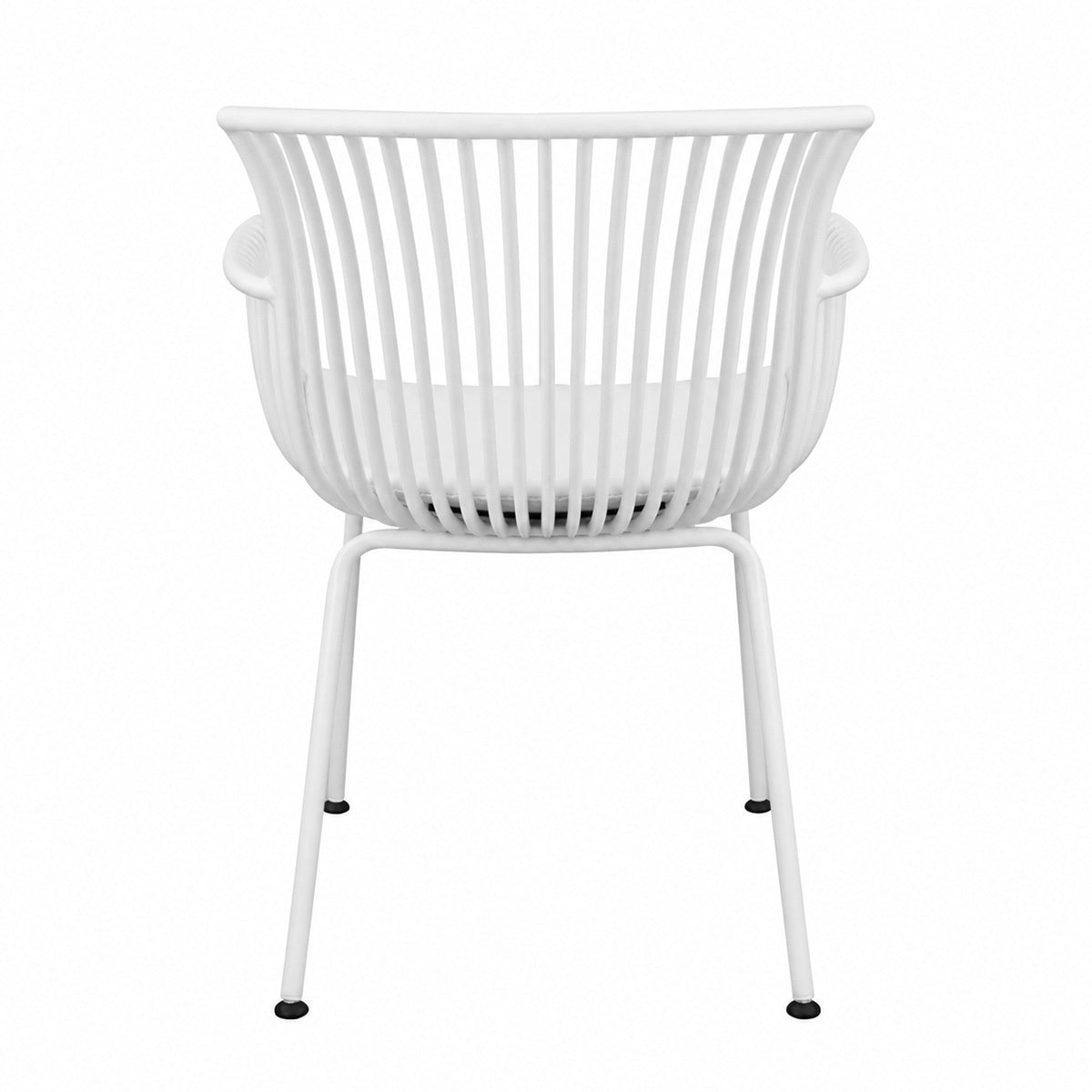 Gartenstuhl – Kunststoff Schale, PU-Leder Kissen, Weiße Farbe - Otis | Kick Collection