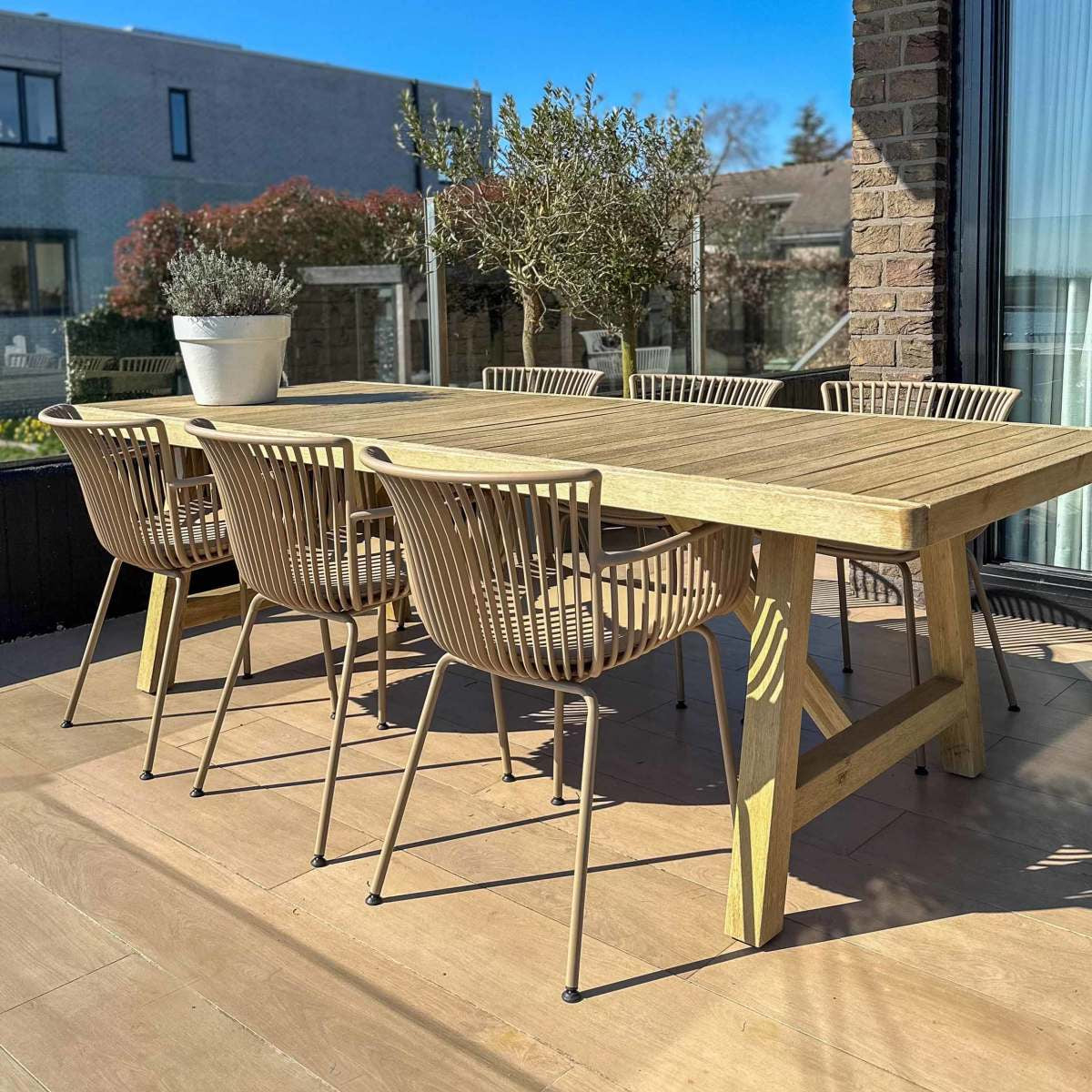 Gartenstuhl – Kunststoff Schale, PU-Leder Kissen, Schwarze Farbe - Otis | Kick Collection