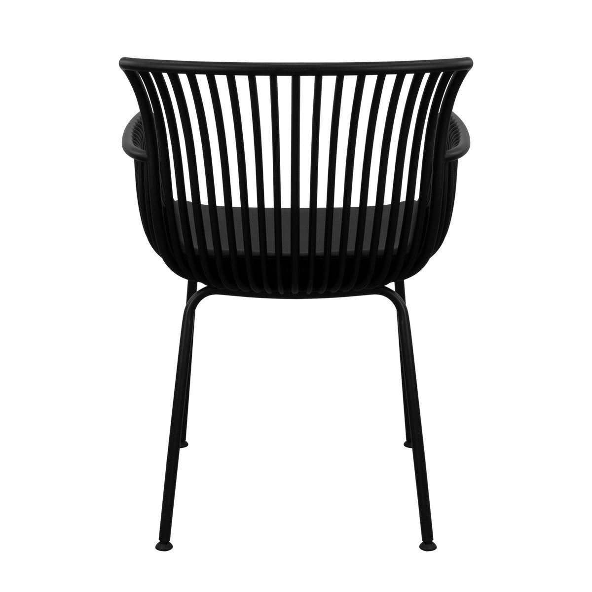 Gartenstuhl – Kunststoff Schale, PU-Leder Kissen, Schwarze Farbe - Otis | Kick Collection